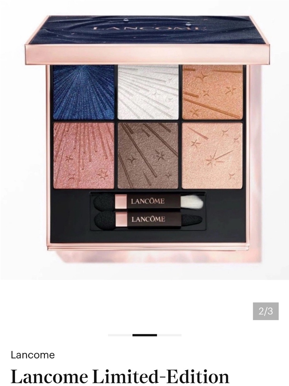 Lancôme Eyeshadow Palette — Navy, White, Gold, Rose, Brown, Champagne